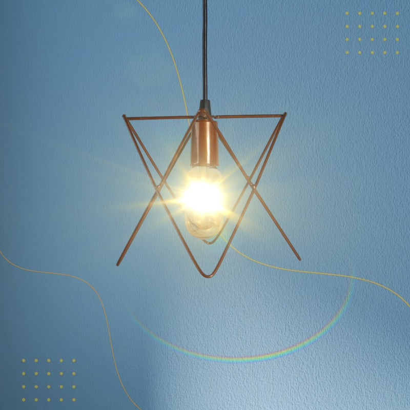 Pendente Lustre Aramado Estrela Cobre