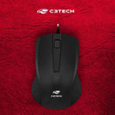 Mouse Usb Fio C3tech Ms-20bk 3 Botões Preto Pc Notebook