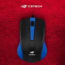 Mouse Usb Fio C3tech Ms-20bl 3 Botões Azul Pc Notebook