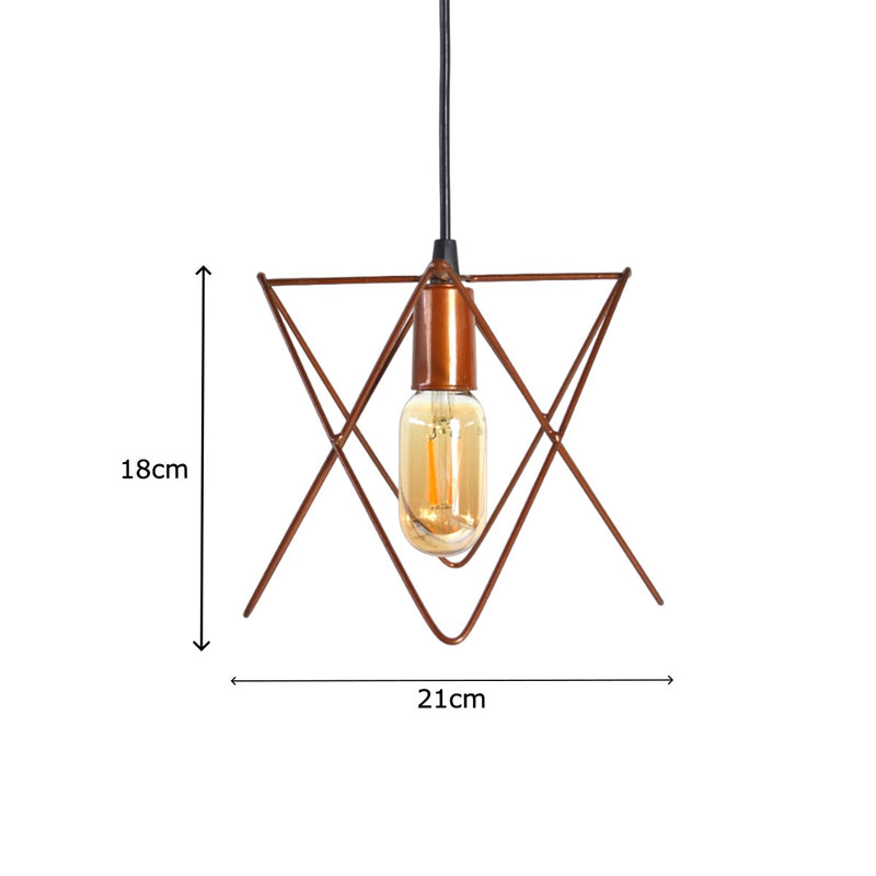 Pendente Lustre Aramado Estrela Cobre