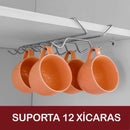 Suporte Suspenso Armario Para Organizar 12 Xicaras Cromado