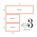 Tapete de Cozinha Antiderrapante Estampado Jogo de 3 Peças