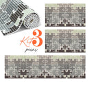 Tapete de Cozinha Antiderrapante Estampado Jogo de 3 Peças